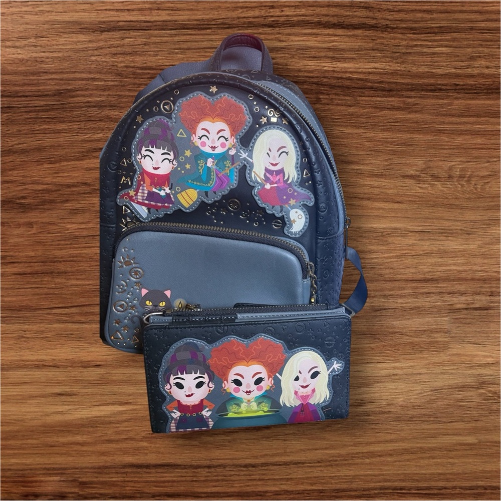 Loungefly hocus pocus set Backpack with wallet